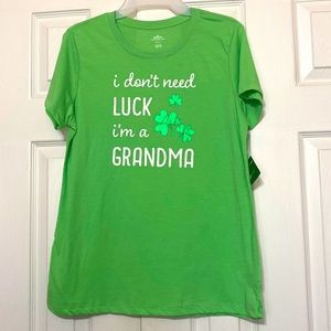 Celebrate! Ladies graphic/foil tee shirt with wording: size: M